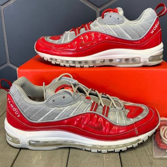 Nike Shoes | Used X Supreme Air Max 98 Red Shoe Size 11 Supreme x Nike Air Max 98 Red Where To Buy 844694 600